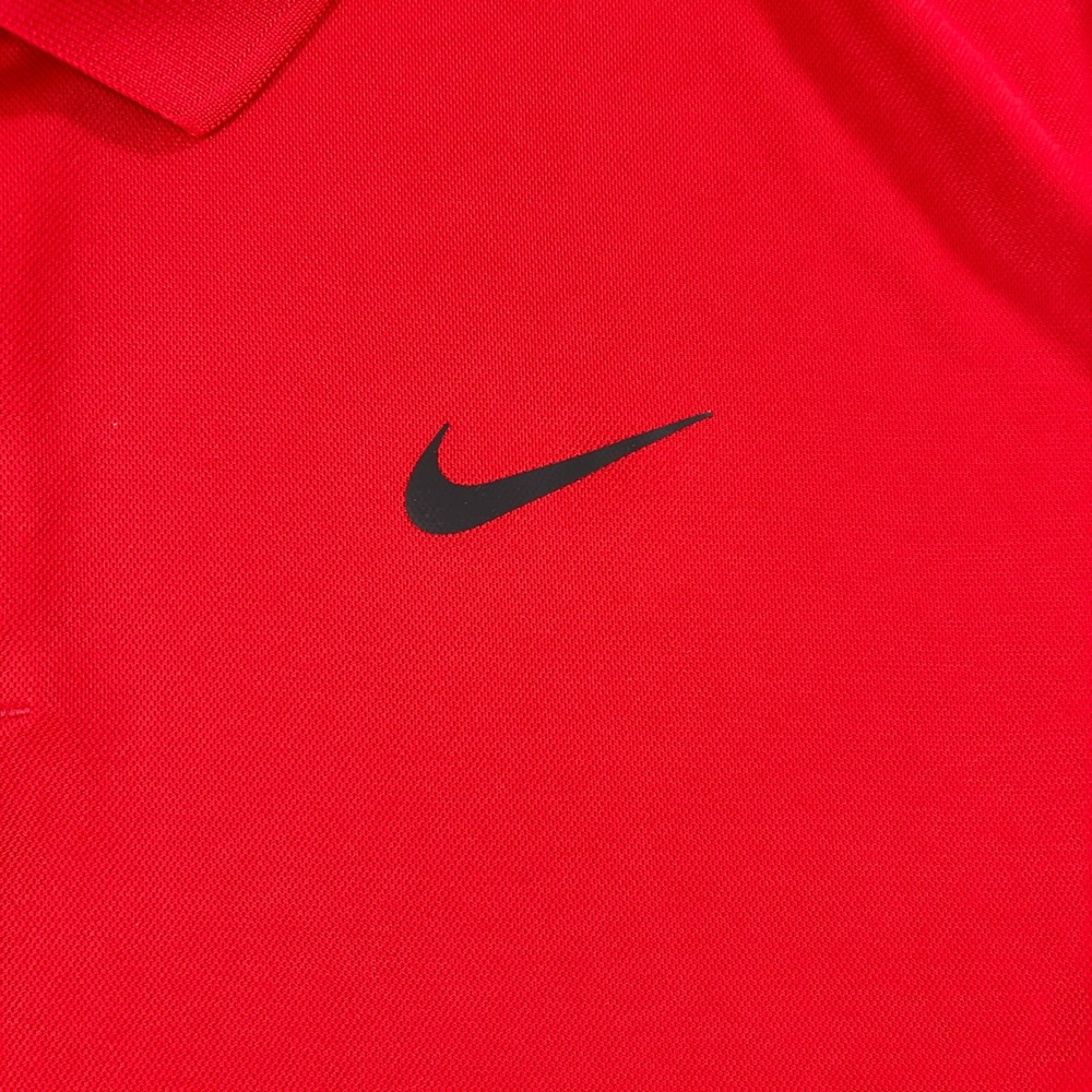 Nike Mens XL Red Dri-FIT Standard Fit Short Sleeve Polo Shirt Logo - Picture 4 of 9